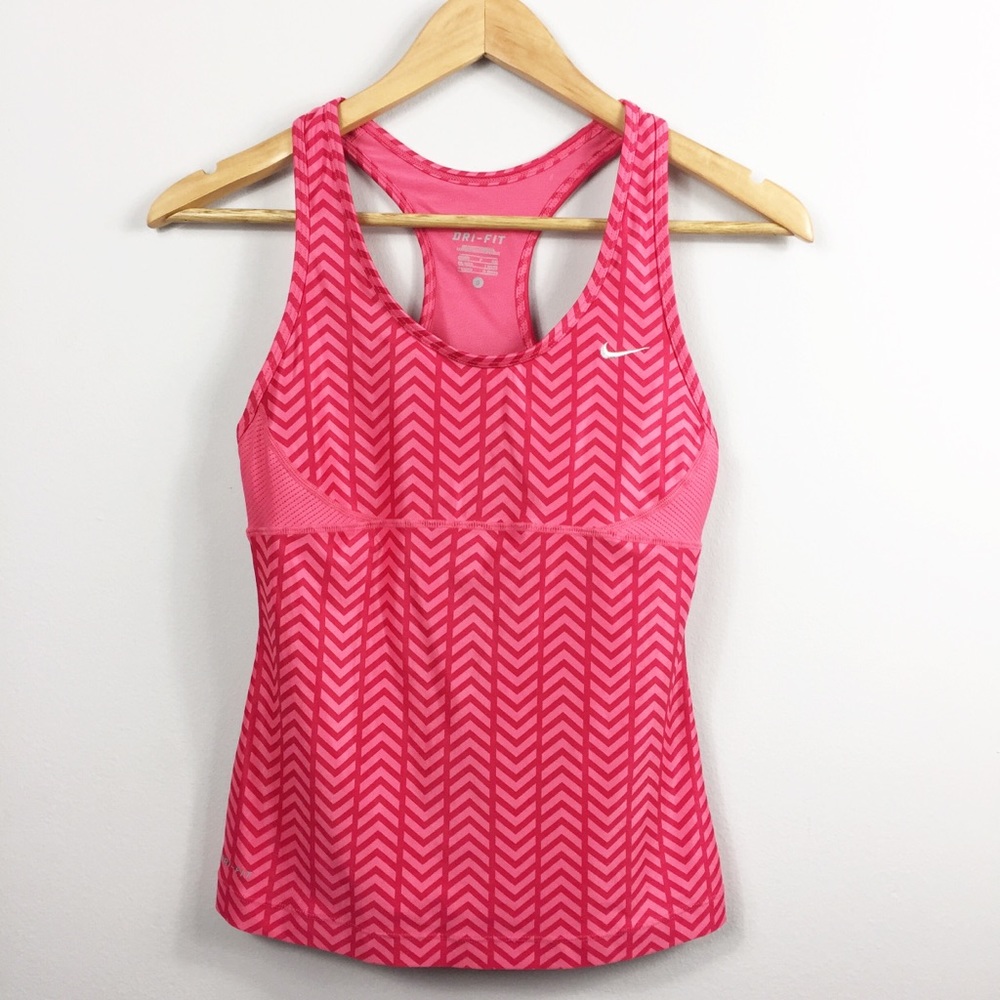 Nike Dri-fit pink tank with chevron pattern